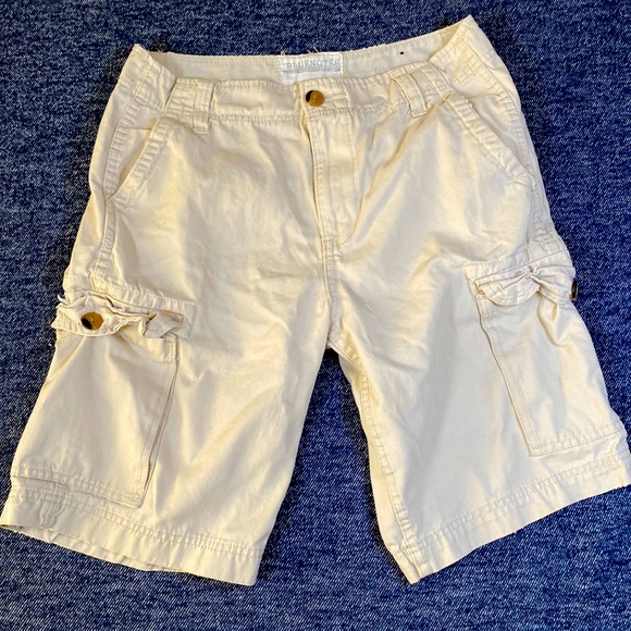 Bluenotes Men’s Classic Cargo Distressed Cream Coloured Shorts (Size 32) - Picture 1 of 7